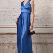 šaty dlhé spoločenské jasné modré Rinascimento