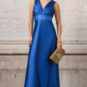 šaty dlhé spoločenské jasné modré Rinascimento