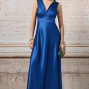 šaty dlhé spoločenské jasné modré Rinascimento