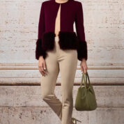 kabát s kožušinou elegantný krátky Rinascimento