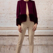 kabát s kožušinou elegantný krátky Rinascimento