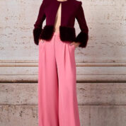 kabát s kožušinou elegantný krátky Rinascimento