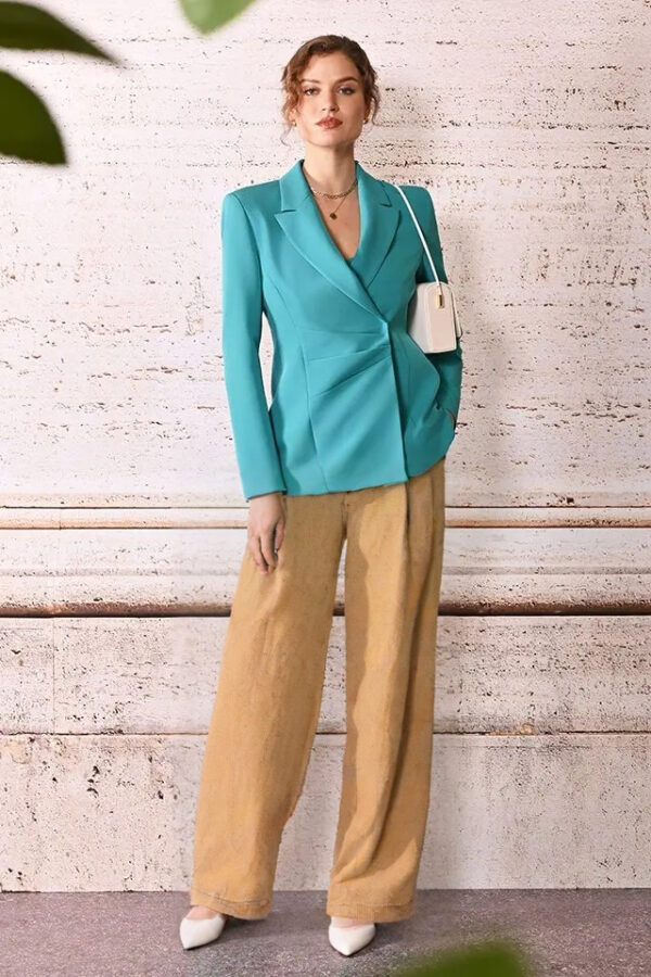 nohavice s pružnou pásovkou džínsové svetlé Rinascimento