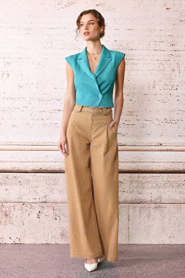 nohavice s pružnou pásovkou džínsové svetlé Rinascimento