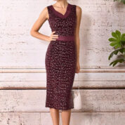 sukňa s flitrami spoločenská bordó Rinascimento