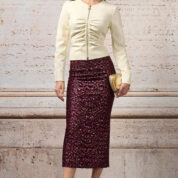 sukňa s flitrami spoločenská bordó Rinascimento