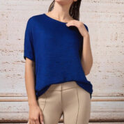 pulóver ľahký pletený modrý Rinascimento