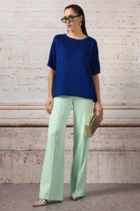 pulóver ľahký pletený modrý Rinascimento