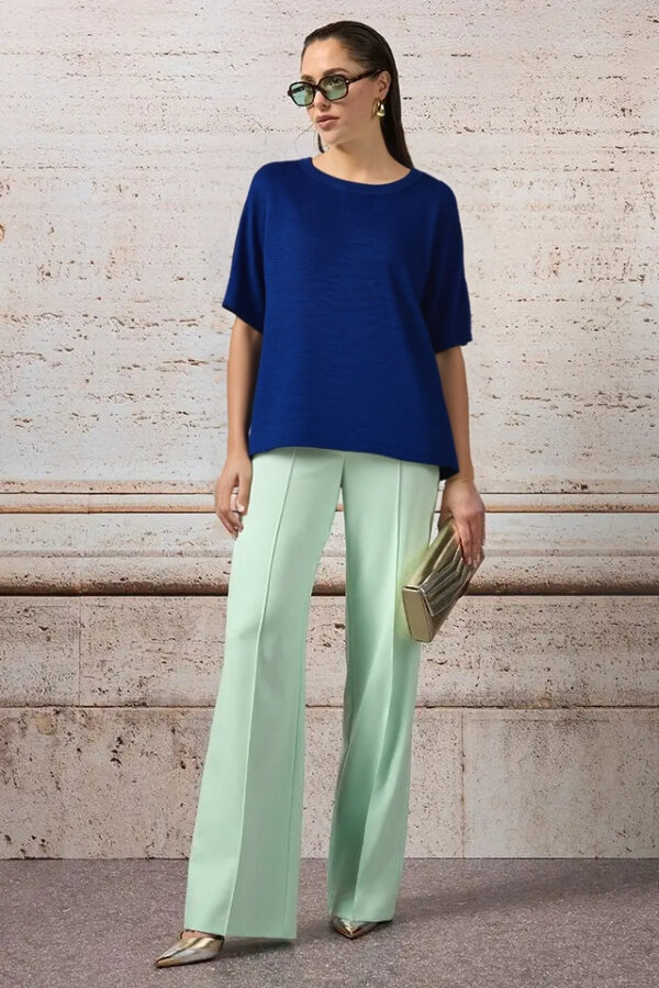 pulóver ľahký pletený modrý Rinascimento