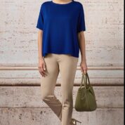 pulóver ľahký pletený modrý Rinascimento