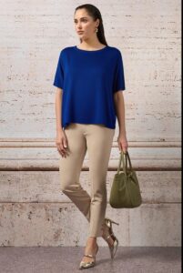 pulóver ľahký pletený modrý Rinascimento