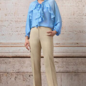 blúzka s volánmi letná nebesky modrá Rinascimento