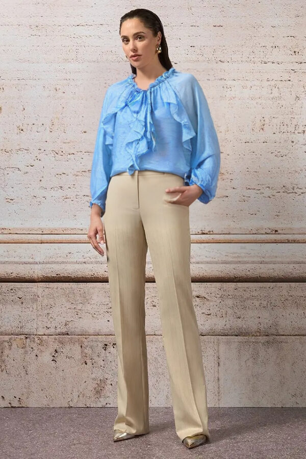 blúzka s volánmi letná nebesky modrá Rinascimento