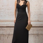 šaty luxusné spoločenské čierne čipkované Rinascimento