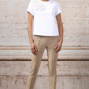 tričko s kvetmi elegantné biele Rinascimento