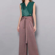 nohavice s viazaním letné hnedé Rinascimento