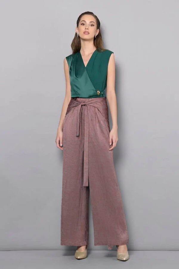 nohavice s viazaním letné hnedé Rinascimento