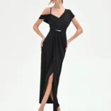 šaty extravagantné spoločenské čierne dlhé Rinascimento