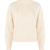 pulóver s logom značky oversized sivý Rinascimento - vzor